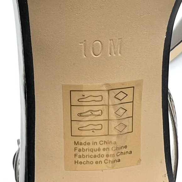 Touch Ups Womens 10M Metallic Silver Pewter Platform Dress Sandals Heels Shoes - Picture 13 of 16